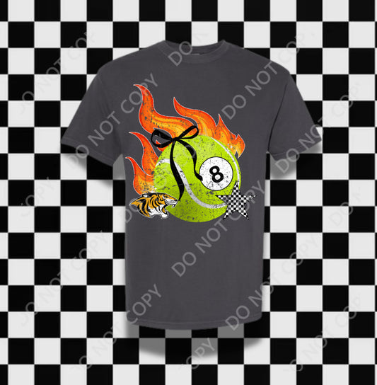 Tennis ball Flames 8ball