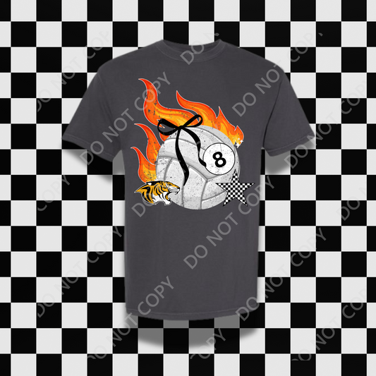Volleyball Flames 8ball